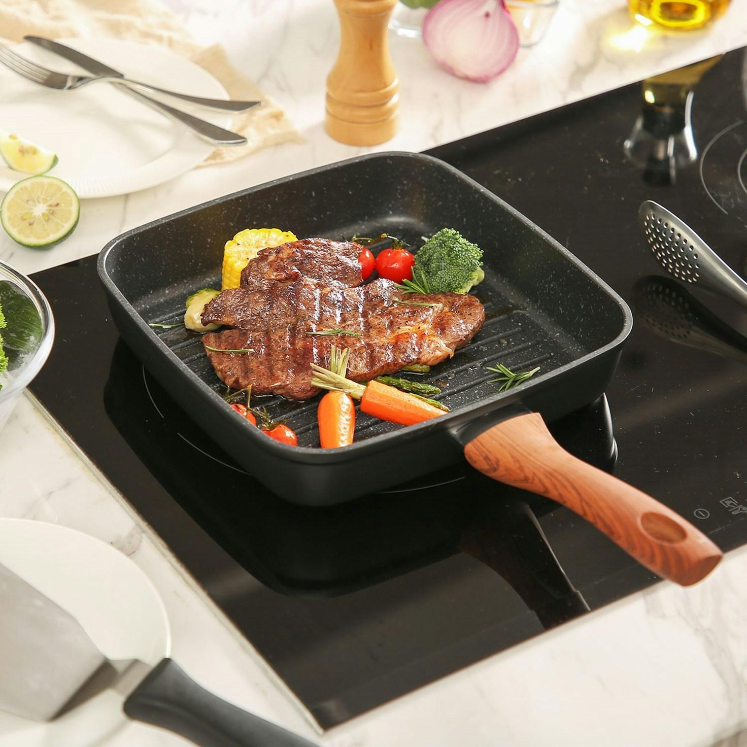 Community members cooking together in a modern kitchen, sharing recipes and techniques